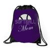 softball mom sequins Drawstring Bags