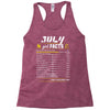 July Girl Facts Leo Racerback Tank