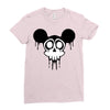 skull mickey cartoon Ladies Fitted T-Shirt
