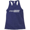 stay woke now Racerback Tank