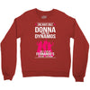 Donna And Dynamos White Letter Crewneck Sweatshirt