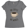 no coffee no workee Women's Triblend Scoop T-shirt