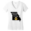 missouri eclipse   show me totality Women's V-Neck T-Shirt