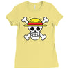 one piece skull Ladies Fitted T-Shirt