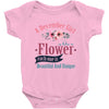 A December Girl Like A Flowers Baby Bodysuit