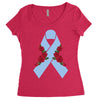 stomach cancer ribbon and rose Women's Triblend Scoop T-shirt