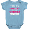 yes dogs are my children. get over it Baby Onesie
