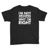 i'm not arguing i'm simply explaining why i'm right Youth Tee