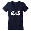 rude christmas pudding Women's V-Neck T-Shirt