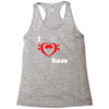 i love heart bass guitar music Racerback Tank