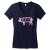 pig oink funny Women's V-Neck T-Shirt