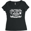 I Love Someone with Lung Cancer to The Moon and Back to Infinity Women's Triblend Scoop T-shirt