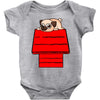 snoopy parody pug w Baby Bodysuit