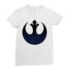 rebel logo with space pattern Ladies Fitted T-Shirt