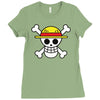 one piece skull Ladies Fitted T-Shirt