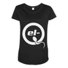 el q white logo Maternity Scoop Neck T-shirt