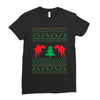 ugly sweater dinosour Ladies Fitted T-Shirt