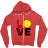 love softball Zipper Hoodie