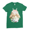 Totoro With Japanese Landscape Ladies Fitted T-Shirt
