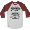 Dear Auntie, Thanks For Being My Aunt 3/4 Sleeve Shirt