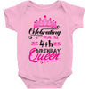 Celebrating With the 4th Birthday Queen Baby Onesie