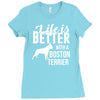 life is better with a boston terrier Ladies Fitted T-Shirt