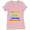 shoot eat sleep repeat gun Ladies Fitted T-Shirt