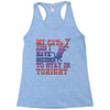 my cat and i stay in tonight Racerback Tank