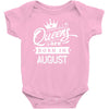 Queens Are Born In August Baby Onesie