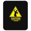 caution shapes being thrown printed Mousepad