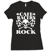 biker t shirt cafe racers ton up boys rockers greasers rock &amp; roll Ladies Fitted T-Shirt