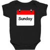 title of day of the week sunday day of the week Baby Bodysuit