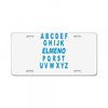 alphabet abc elemno License Plate
