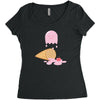 ice cream ghost Women's Triblend Scoop T-shirt