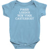 new york london canterbury Baby Onesie