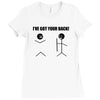 i've got your back t shirt tee funny novelty tee pun stick figure joke Ladies Fitted T-Shirt