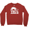 vinyl junkie white logo Crewneck Sweatshirt