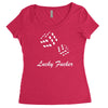 lucky fuers dice Women's Triblend Scoop T-shirt