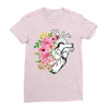 Heart And Flowers Ladies Fitted T-Shirt