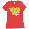 my heart is on that field Ladies Fitted T-Shirt