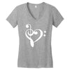music heart rock baseball jersey Women's V-Neck T-Shirt