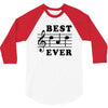 Best Dad Ever Funny Music Note 3/4 Sleeve Shirt