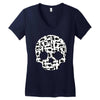 cat skull Women's V-Neck T-Shirt