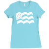 american flag sticker vinyl decal   usa stars united states country ca Ladies Fitted T-Shirt