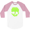 skull pixels t shirt cool funny 3/4 Sleeve Shirt