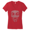 v for vendetta mask guy fawkes cool girls womens cotton t shirt dw01 Women's V-Neck T-Shirt
