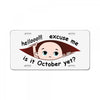 October Peeking Out Baby Boy License Plate