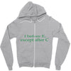 i before e Zipper Hoodie