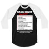 funny stag night checklist, ideal gift, christmas present 3/4 Sleeve Shirt
