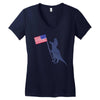 Patriotic T-Rex Women's V-Neck T-Shirt